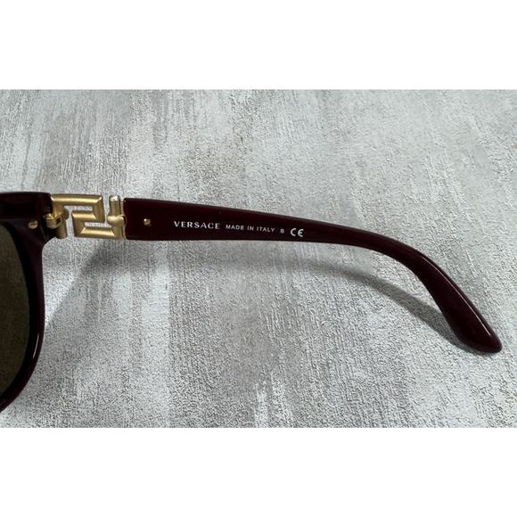 Versace Sunglasses Womens One Size Maroon Brown Cat Eye Crystal Italy Designer main image 8